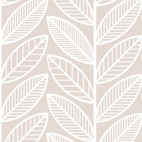 Geometric Vines White on Copper -Large- Wallpaper- Home Decor- Tan- Cream- Beige- Sienna- Earth Tones- Neutral Botanical- Gender Neutral Nursery- Mid Century Modern- Bohemian