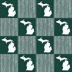 Michigan Green And White Cheater Quilt