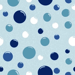 Bubbly Delight - Chic Blue and Teal Bubble Pattern - Contemporary Playful Textile Design for Home and Fashion