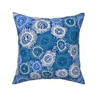 Blue Star Coral Impressions - Marine-Inspired Abstract Pattern - Oceanic Elegance for Home Decor & Apparel