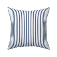 Ticking Stripe: Denim Blue & Cream, Blue Pillow Ticking