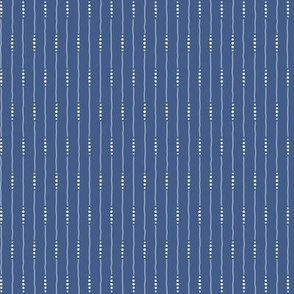 Sile Stripe: Denim Blue Dotted Stripe, Blue Pinstripe