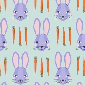 Bunnies & Carrots XLg | Pastel