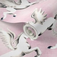 Prancing Pegasi Ponies - cotton candy pink