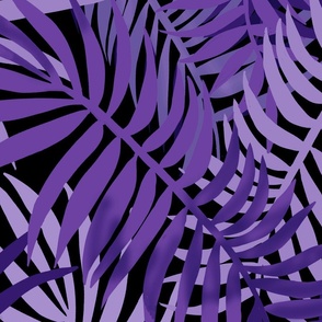 jumbo-Niu Palm Fronds-purple on black