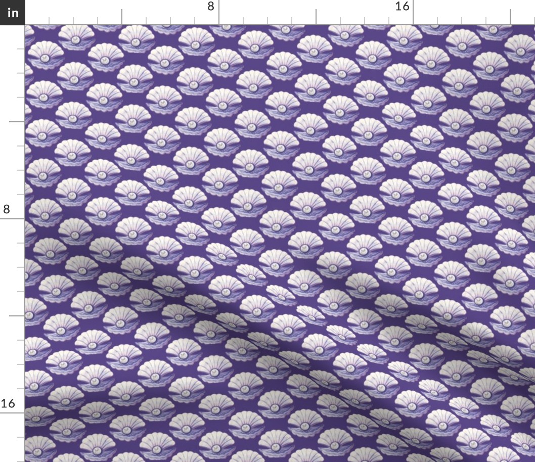 Grape Purple seashell scallop-shell-fabric-and-wallpaper-st-Spoonflower