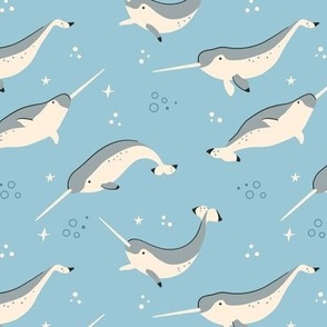 Narwhal light blue small scale