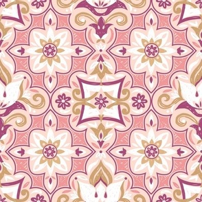Pink floral geometry