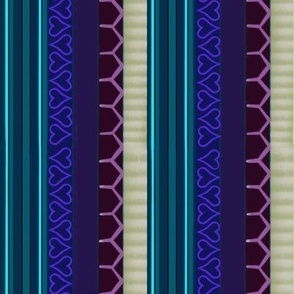 Quilting Stripes in Maroon Teal