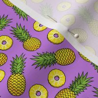 (small scale) Pineapples - pineapple slices - summer fruit - purple - LAD22