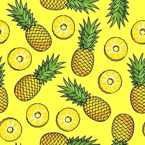 Pineapples - pineapple slices - summer fruit - yellow - LAD22