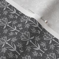 Vintage Victorian-Inspired Botanical in Grey - Extra Small