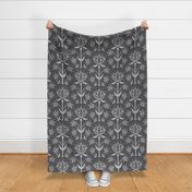 Vintage Victorian-Inspired Botanical in Grey - Extra Large