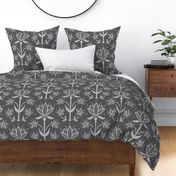 Vintage Victorian-Inspired Botanical in Grey - Extra Large