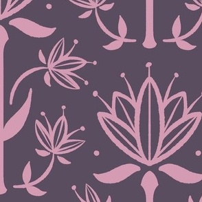 Vintage Victorian-Inspired Botanical in Soft Purples - Large