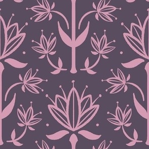 Vintage Victorian-Inspired Botanical in Soft Purples - Medium