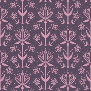 Vintage Victorian-Inspired Botanical in Soft Purples - Small
