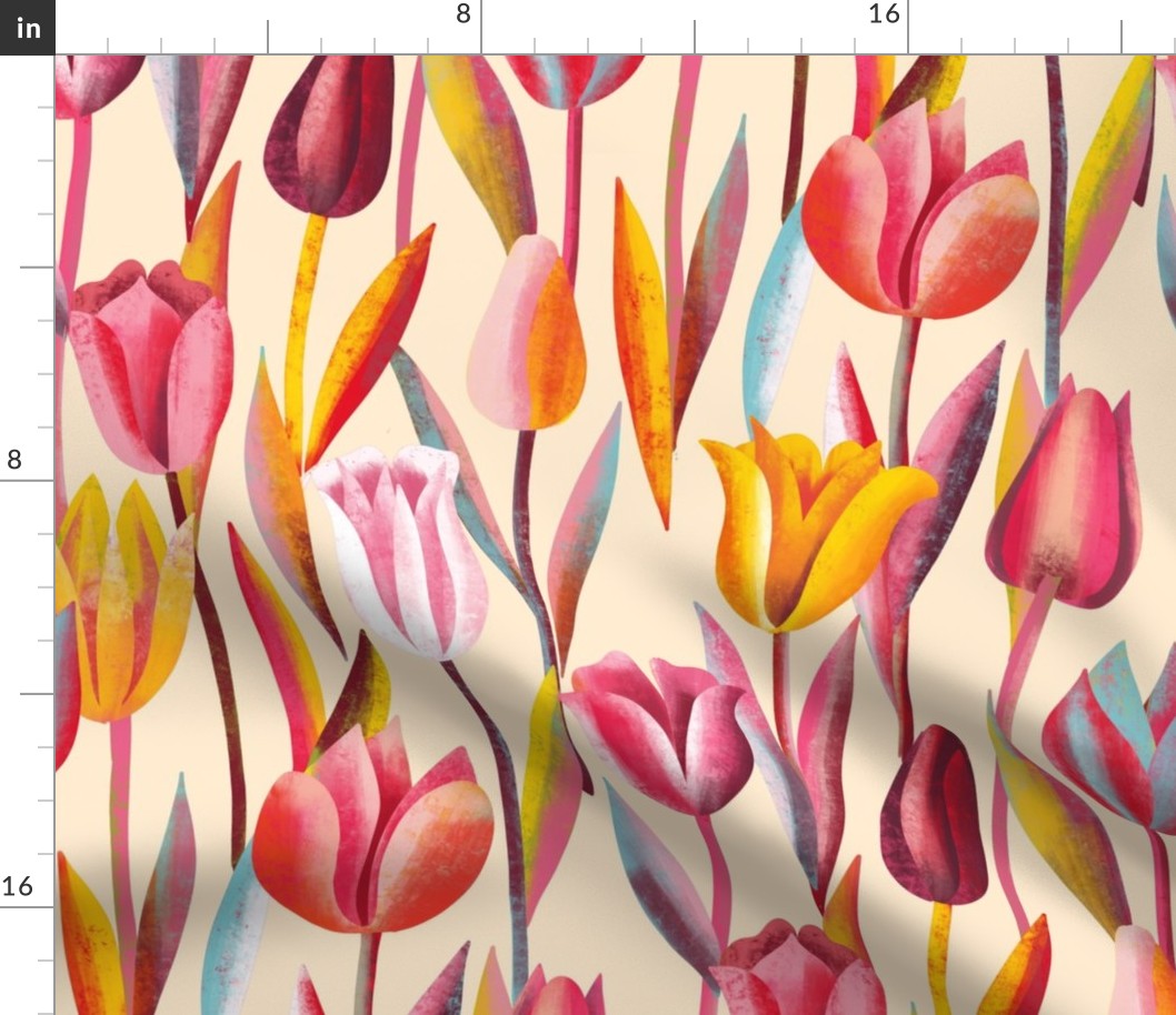 field of tulips cream // large scale