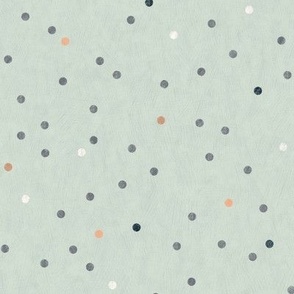 Easter Spring Confetti- mint green and coral pink dots on pastel green