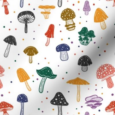 Colorful Mushrooms Pattern