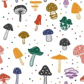 Colorful Mushrooms Pattern