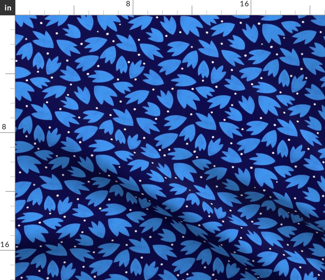 Floral naif print blue