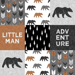 Little Man patchwork woodland -grey/cider - C22