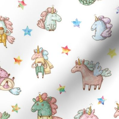 Cute Unicorn Star Pattern
