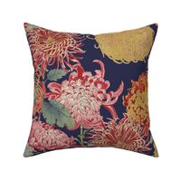 Large Flowers in Navy 