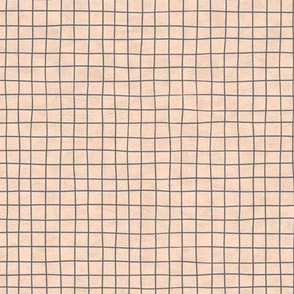 Hand drawn simple grid,  grey grid lines on beige 