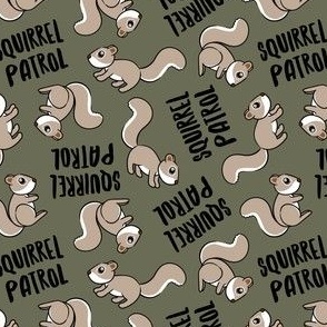 Squirrel Patrol - dark olive - LAD22