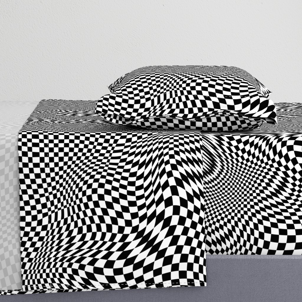 trippy checkerboard black and white