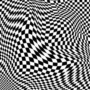 trippy checkerboard black and white