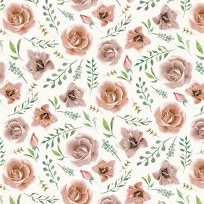 Peachy roses and flowers