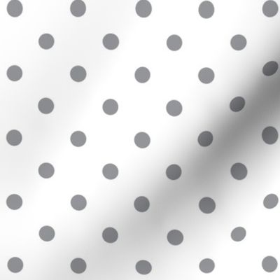 Grey and white polka dots
