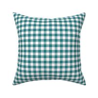 1/2 Inch Teal Buffalo Check | Half Inch Checkered Teal and White