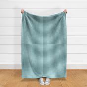 1/2 Inch Teal Buffalo Check | Half Inch Checkered Teal and White