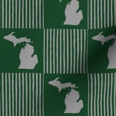 Michigan Green And Gray Cheater Quilt