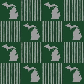 Michigan Green And Gray Cheater Quilt