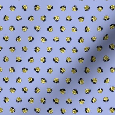 Rose Dots: Periwinkle & Yellow Floral Toss