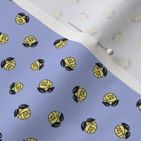 Rose Dots: Periwinkle & Yellow Floral Toss