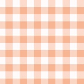 1/2 Inch Peach Buffalo Check | Half Inch Checkered Peach Fuzz and White