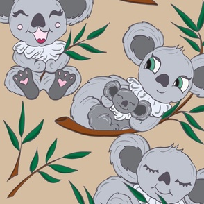 Koala Love On Tan 14"