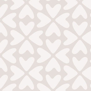 Bold Love beige sand /  minimal geometric pattern with hearts neutral
