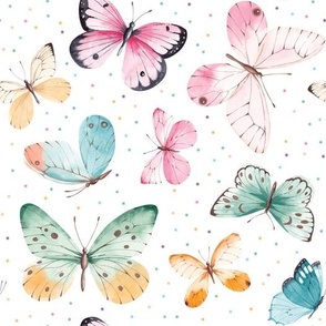 Cute Colorful Butterfly Pattern - Medium Scale