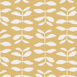 Simple Leaves yellow / minimal botanical pattern design