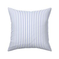 Ticking Stripe: Light Periwinkle & Cream, Blue Pillow Ticking