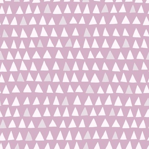 Up And Down beige on moody pink / playful mountain triangle shapes design