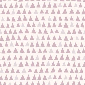 Up And Down moody pink on beige/ playful mountain triangle shapes design