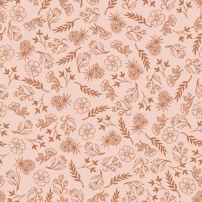 Floral blender in blush pink and brown Small scale